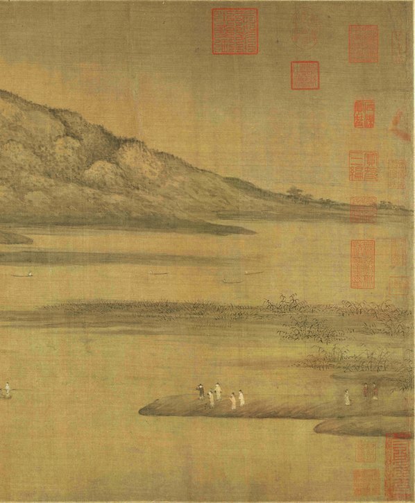五代_董源_潇湘图卷_画心_绢本_(18458×6534 – 331dpi)(图4)