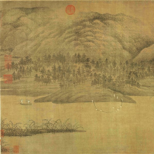 五代_董源_潇湘图卷_画心_绢本_(18458×6534 – 331dpi)(图5)