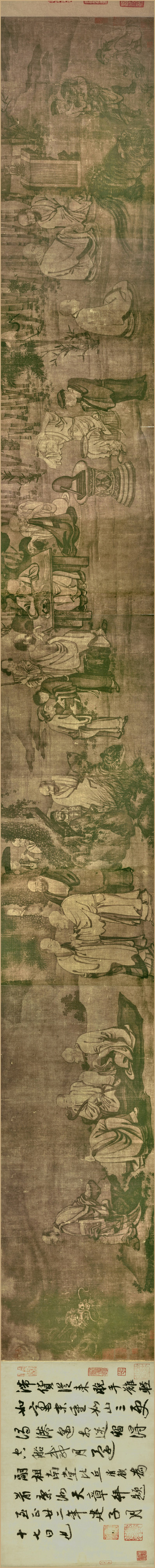 元_颜辉_十六罗汉图卷_(30349×3000 – 300dpi)(图1)