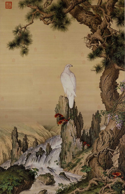 清_郎世宁_嵩献英芝图绢本_(6000×9350 – 300dpi)(图1)