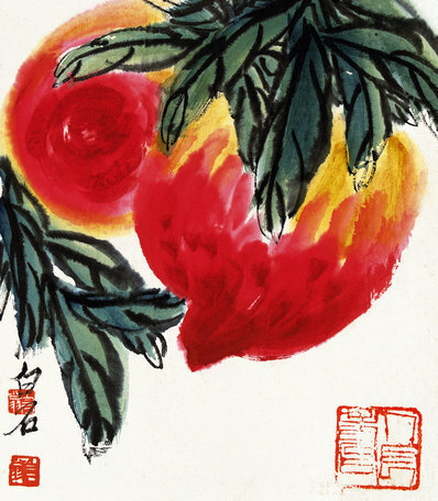 近代_齐白石_红桃_(4000×4585 – 72dpi)(图1)