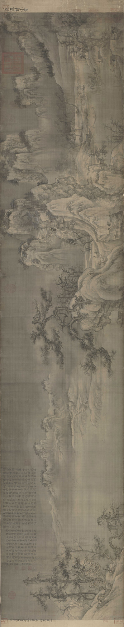 宋_王诜_渔村小雪图卷绢本北京故_(31444×6253 – 356dpi)(图1)