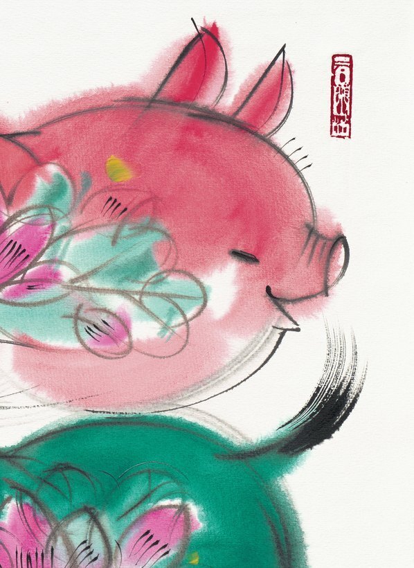 近代_韩美林_双福临门图_(5364×7356 – 72dpi)(图3)