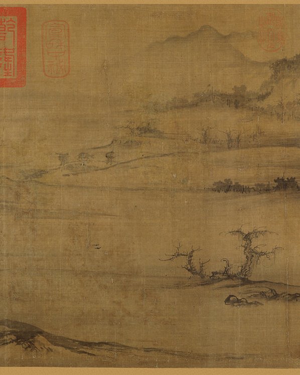 宋_郭熙_树色平远图_树色平远图绢本_大都会_(12836×4000 – 300dpi)(图4)