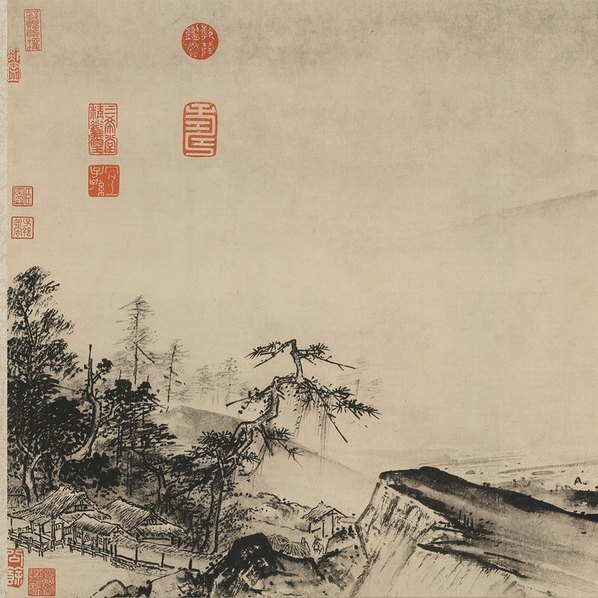 宋_夏圭_溪山清远图_(32074×2800 – 300dpi)(图2)