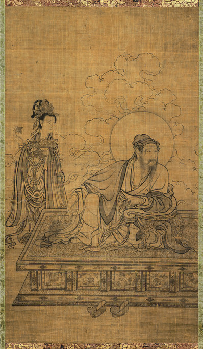 宋_佚名_维摩居士图轴_绢_(2919×5000 – 151dpi)(图1)