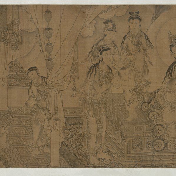 元_王振鹏_姨母育佛图卷_全卷_绢本_(52500×4992 – 300dpi)(图2)