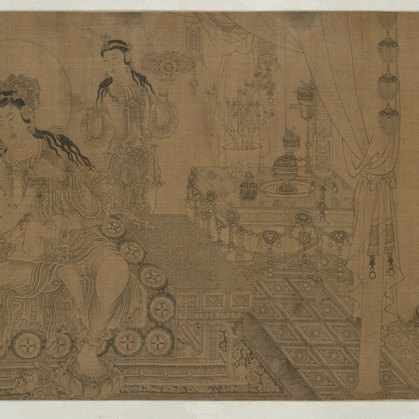 元_王振鹏_姨母育佛图卷_全卷_绢本_(52500×4992 – 300dpi)(图3)