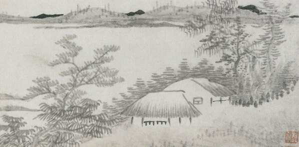 清_龚贤_山水八景_1_(6299×3100 – 300dpi)(图3)