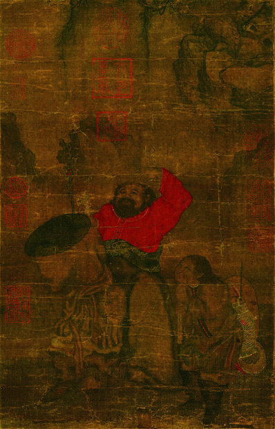 宋_刘松年_罗汉图绢本三_(3937×6151 – 200dpi)(图1)