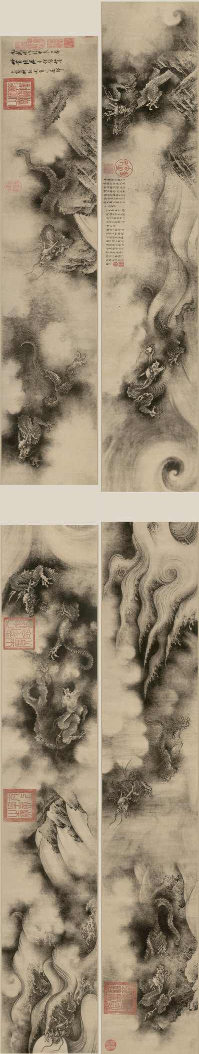 宋_陈容_九龙_纸本(图1)