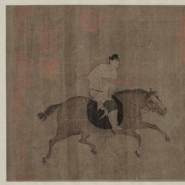 宋_佚名_游骑图卷_绢本_台_(18959×4656 – 500dpi)(图2)