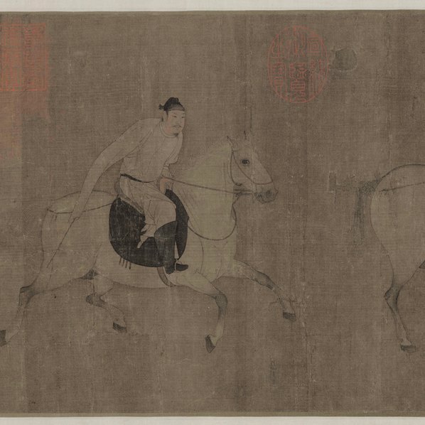宋_佚名_游骑图卷_绢本_台_(18959×4656 – 500dpi)(图3)