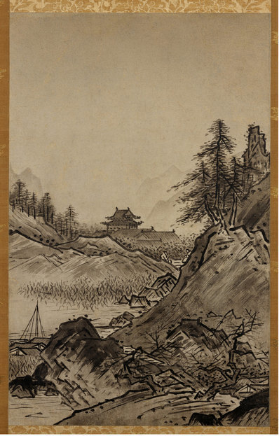 明_雪舟_秋冬山水图_东京_(5516×8639 – 300dpi)(图1)