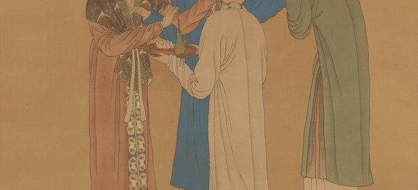 明_唐寅_王蜀宫妓图_一版_绢本北京故(图4)