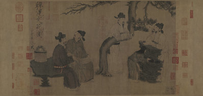 五代_周文矩_文苑图卷_绢本_北京故_(12460×5890 – 400dpi)(图1)