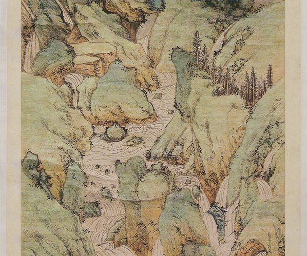 明_文徵明_万壑争流图轴_南_(4523×15087 – 300dpi)(图3)