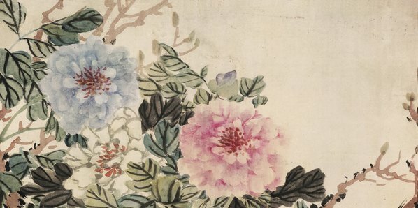 清_赵之谦_牡丹图纸本故_(8676×17283 – 250dpi)(图2)