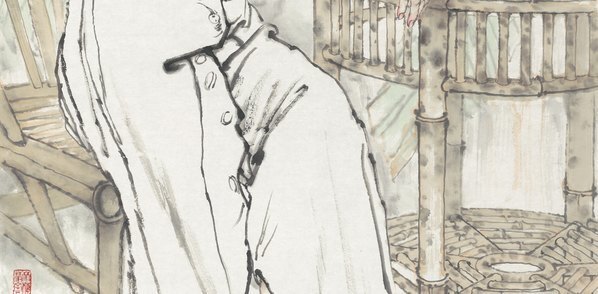 近代_何家英_蕉荫品茗_(4010×7889 – 72dpi)(图4)