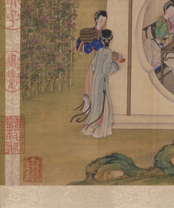 清_陈枚_月曼清游图册_闲亭对_(5000×5969 – 300dpi)(图4)
