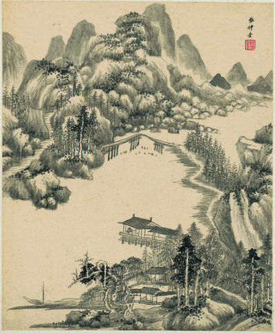 明_王鉴_仿古山水纸本_7_(3576×4330 – 300dpi)(图1)