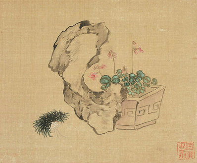 清_居廉_花卉奇石册_十二开_4_(3100×2561 – 300dpi)(图1)