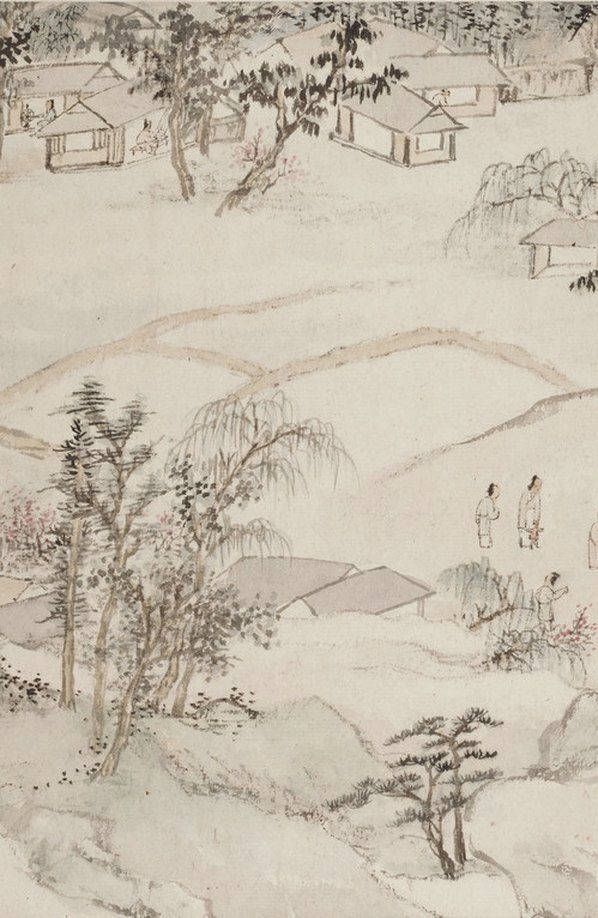 清_查士标_桃园图纸本_(10456×4010 – 300dpi)(图2)