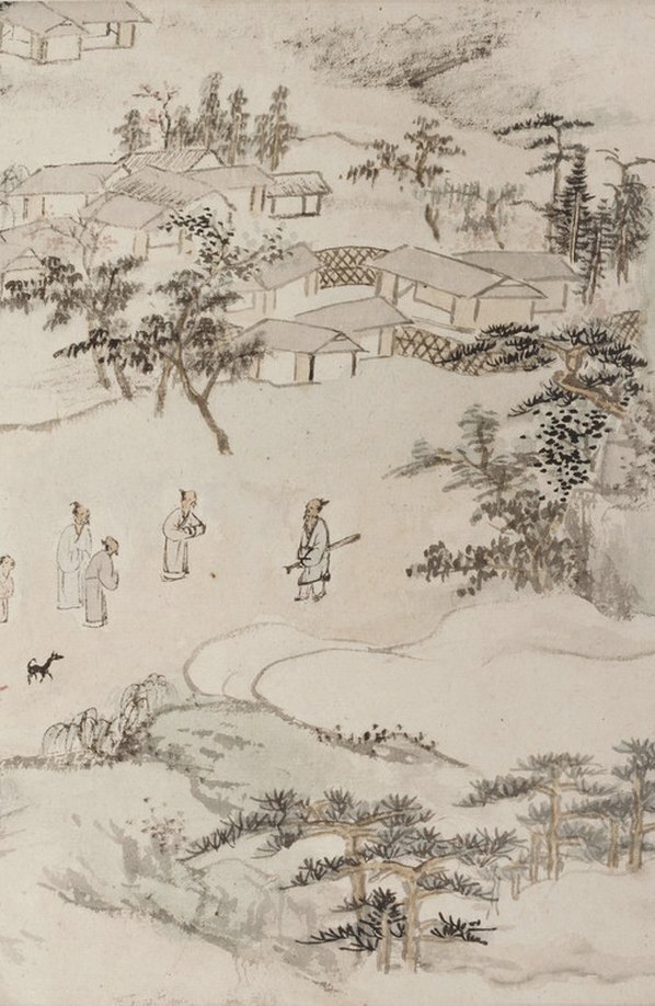 清_查士标_桃园图纸本_(10456×4010 – 300dpi)(图3)