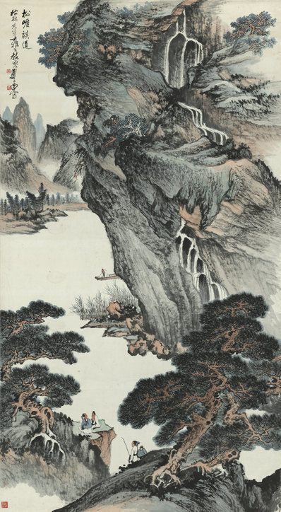 近代_郑午昌_松涯读_(9412×17117 – 72dpi)(图1)