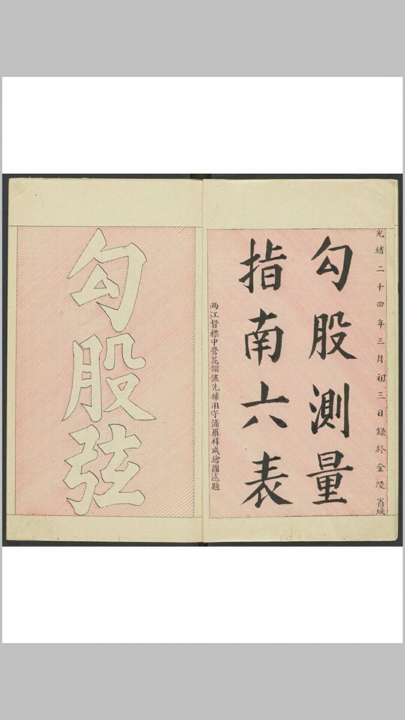 勾股测量指南六表 罗祥成绘图述题 钞本 清光绪二十四年(图1)