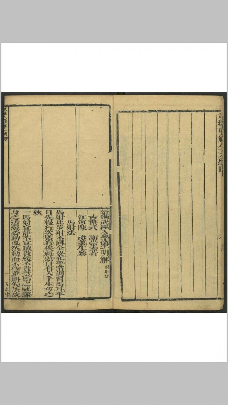 武经入学第一明解  七卷, 附新镌五经入学第一明解二卷 (附射法图) 程裕辑 武灏原著 吴门黄子敬氏五车楼, 清康熙9年(图9)