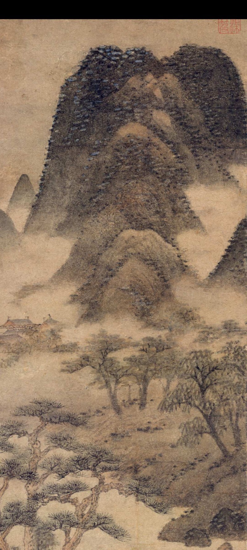 元 张羽 松轩春霭图轴87×29(图2)
