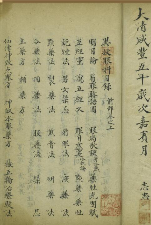 异授眼科  清咸丰5年(图1)
