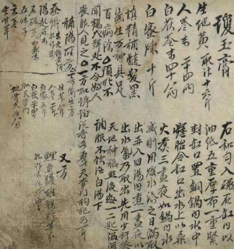 醒庵妙方抄 中医药方类书籍。20m 80页，抄本，大部分字迹如前图(图1)