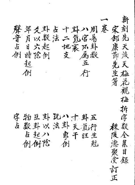 新刻增定邵康节先生梅花观梅拆字数全集(图4)