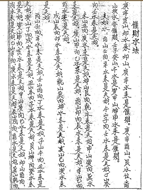 催财水法民间手抄本  风水古籍(图1)