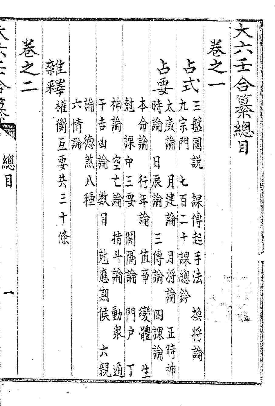 大六壬合纂八卷 (清)李雲龍 彙輯 清鈔本(图1)