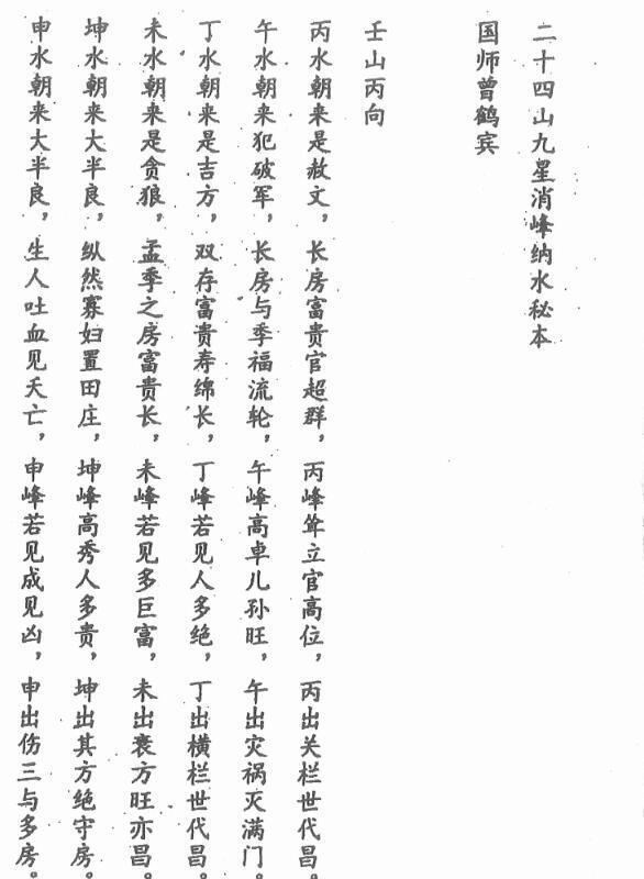 二十四山九星消峰纳水秘本(图1)