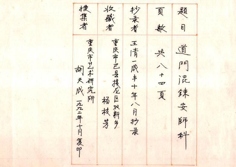 道门混炼安师科-.pdf民间手抄本古籍网百度网盘下载(图1)
